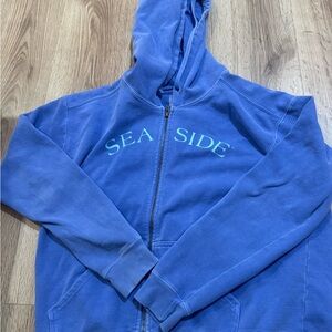 Comfort Colors Light Blue Seaside Zip-Up Hoodie